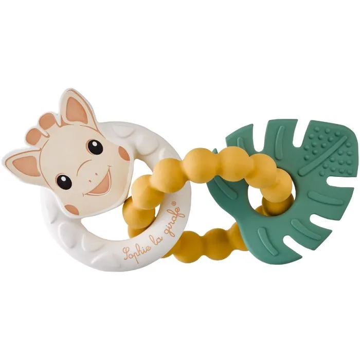 Sophie La Girafe - Tropic'Anneaux - Anneaux de dentition pour bébé - 3 anneaux aux textures variées - Caoutchouc naturel - Soulagement des gencives