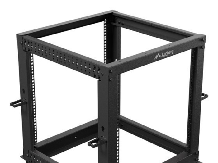 Lanberg Armario Abierto Rack 19 Pouces 12U pour Serveur Réseau Telecom, Noir, 600 kg