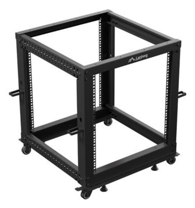 Lanberg Armario Abierto Rack 19 Pouces 12U pour Serveur Réseau Telecom, Noir, 600 kg