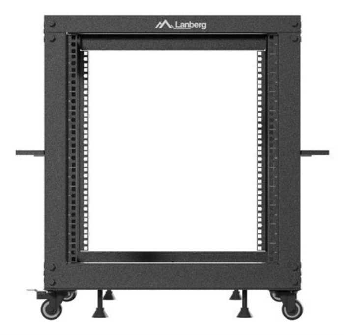 Lanberg Armario Abierto Rack 19 Pouces 12U pour Serveur Réseau Telecom, Noir, 600 kg