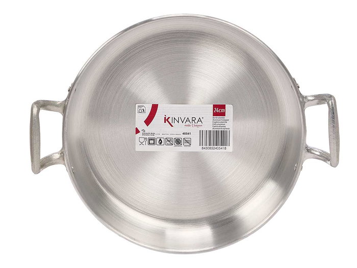 KINVARA Poêle en aluminium 24cm, Plata, Lot de 6