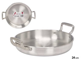 KINVARA Poêle en aluminium 24cm, Plata, Lot de 6