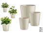 Ibergarden Set de 3 Pots Céramique Conique 14-17-22 cm Gris - Lot de Jardinières en Argile