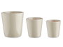 Ibergarden Set de 3 Pots Céramique Conique 14-17-22 cm Gris - Lot de Jardinières en Argile