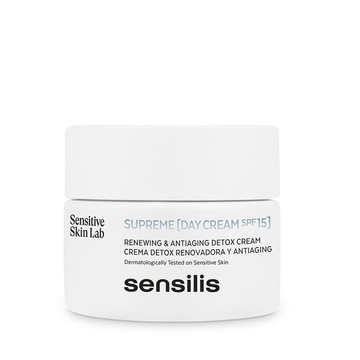 Sensilis Crème de Jour Supreme SPF15 pour Femme - Soin Revitalisant Anti-rides, Hydratant, 2 pièces (50ml Crème + 15ml Sérum)