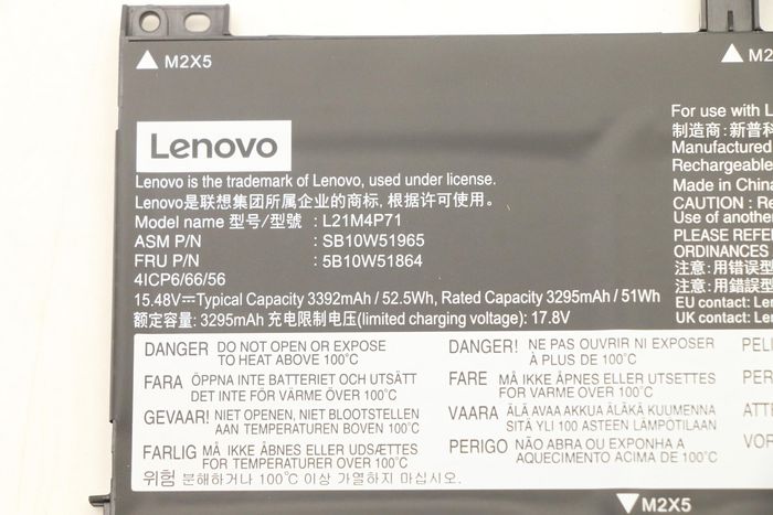 Lenovo Batterie interne Lithium-Ion 52,5 Wh 4 cellules