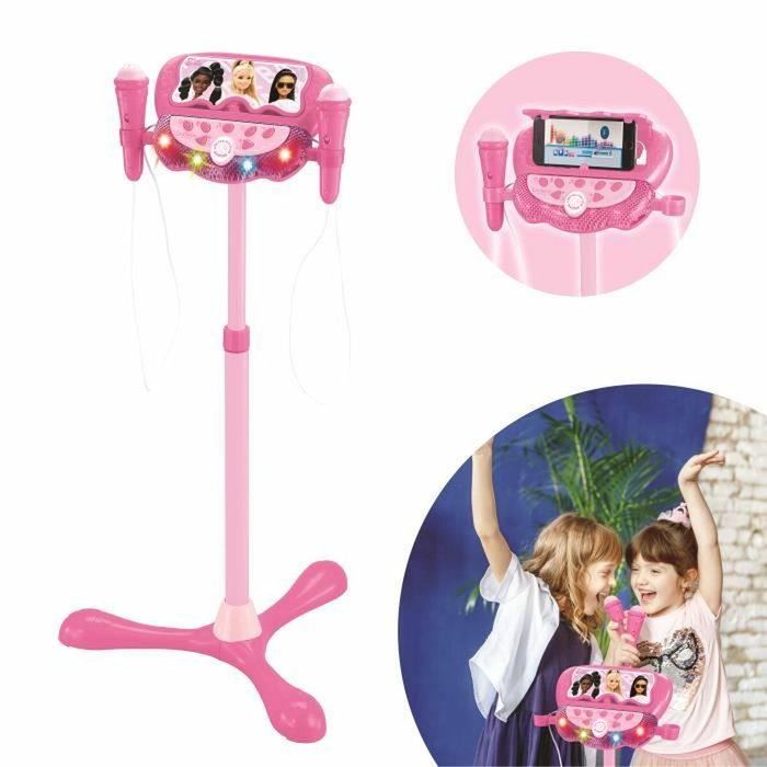 Lexibook Microphone Barbie sur pied ajustable lumineux avec enceinte et 2 micros Lexibook Microphone Barbie sur pied ajustable lumineux avec enceinte et 2 micros
