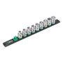 Wera Jeu de 9 douilles hexagonales avec rail C4 1/2 po