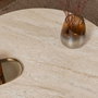 BigBuy Home Table basse MOIRA Ronde Effet marbre travertin