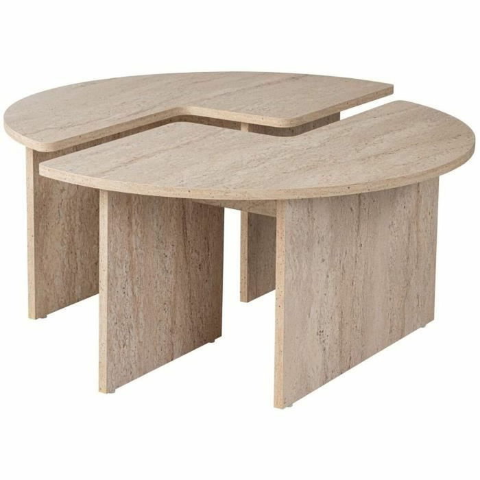 BigBuy Home Table basse MOIRA Ronde Effet marbre travertin BigBuy Home Table basse MOIRA Ronde Effet marbre travertin