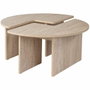 BigBuy Home Table basse MOIRA Ronde Effet marbre travertin