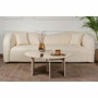 BigBuy Home Table basse MOIRA Ronde Effet marbre travertin