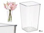 Giftdecor Jarron Aparenza Carré en Acrylique Transparent 38 cm de Haut (19 x 19 cm Base 14 x 14 cm) (Set de 12)