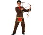 Déguisement d'Indien Rouge Enfant avec Cordelette et Accessoires - Costume Camisette et Pantalon en Polyester pour Garçon 10-12 Ans - Thématique Far West