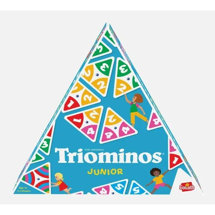Goliath Triominos Junior - Jeu de plateau évolutif pour enfants avec pièces triangulaires et 2 niveaux de difficulté - À partir de 5 ans