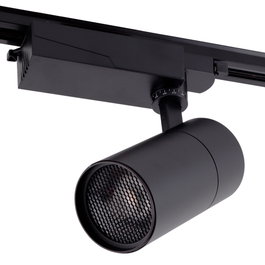 Projecteur de rail LED 30W 2700Lm CRI90 4200K Monophasé Noir Antireglet