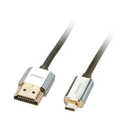 Lindy Câble HDMI Slim vers Micro HDMI, 1m, Noir et Gris