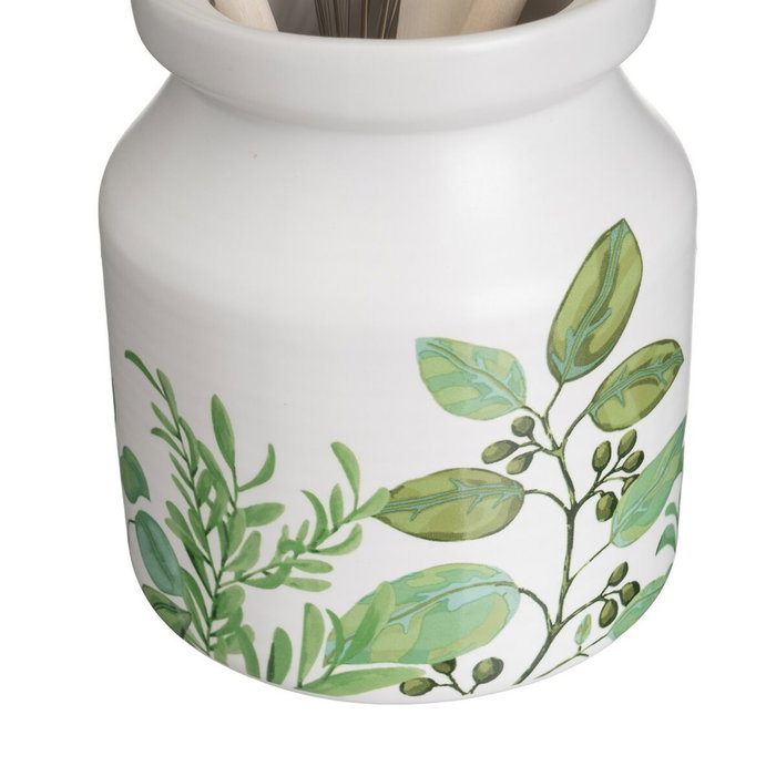 BigBuy Home Pot pour ustensiles de cuisine GREENS Bois Métal Grès