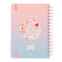 ERIK - Carnet A5 à reliure Wire-O 90 pages thème Sakura BT21, couverture rigide avec élastique et pochette intérieure