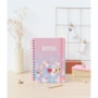 ERIK - Carnet A5 à reliure Wire-O 90 pages thème Sakura BT21, couverture rigide avec élastique et pochette intérieure