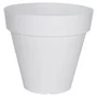 Riviera Bac Soleilla Rond 49 x 45 cm avec Système de Rétention d'Eau, Pot de Fleurs Jardin Blanc 100% Recyclable, Fabrication Française