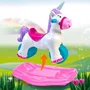 FEBER Trotteur 2-en-1 Licorne Baby Unicorn avec sons et lumières, porteur évolutif pour apprendre à marcher dès 12 mois