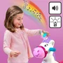FEBER Trotteur 2-en-1 Licorne Baby Unicorn avec sons et lumières, porteur évolutif pour apprendre à marcher dès 12 mois