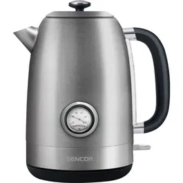 Sencor SWK1799SS Bouilloire Électrique 1,7 L 2200W Inox avec Thermomètre à Aiguille, Sélecteur de Température et Filtre Anti-Calcaire