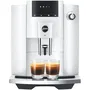 JURA Machine à café Expresso avec broyeur E4 Piano - Blanc brillant - 1450 W - Réservoir 280 g de grains et 1,9 L d'eau - Préparation de 5 spécialités
