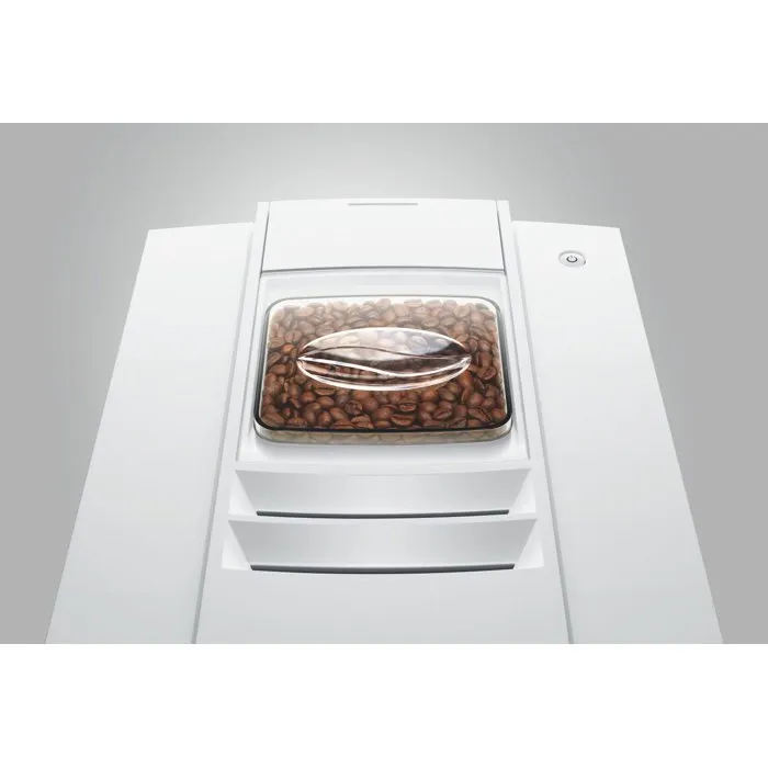 JURA Machine à café Expresso avec broyeur E4 Piano - Blanc brillant - 1450 W - Réservoir 280 g de grains et 1,9 L d'eau - Préparation de 5 spécialités