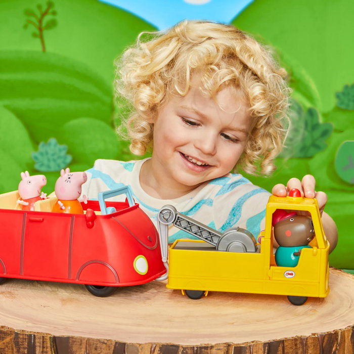 Hasbro Peppa Pig - Remorque de Grand-Père Chien - F9519 - Camion-Grue avec Figure Articulée - Jouet pour Enfants Dès 3 Ans