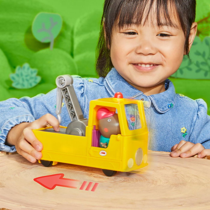 Hasbro Peppa Pig - Remorque de Grand-Père Chien - F9519 - Camion-Grue avec Figure Articulée - Jouet pour Enfants Dès 3 Ans