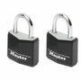 Master Lock Lot de 2 Cadenas en Aluminium 30mm avec Couverture Vinyle Noire
