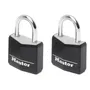 Master Lock - Lot de 2 cadenas en aluminium 30mm, anse acier cémenté 18mm, double verrouillage avec 2 clés, couverture vinyle noire