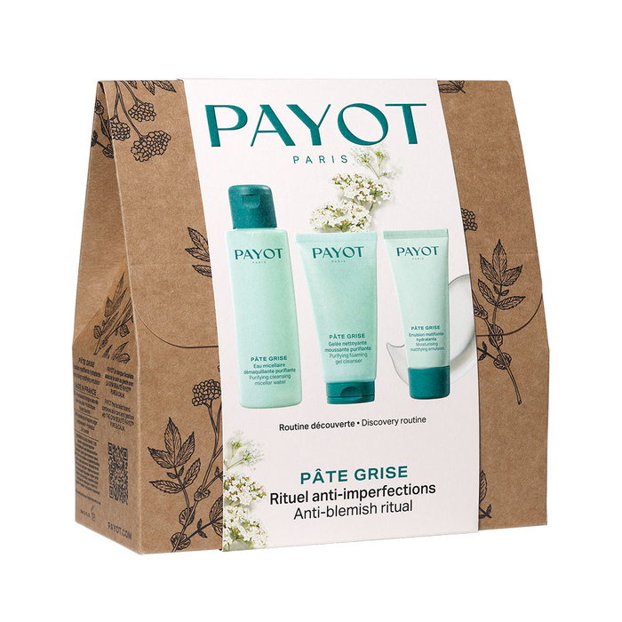 Payot Coffret Rituel Pâte Grise 3 pcs Gel Nettoyant, Émulsion Hydratante, Eau Micellaire