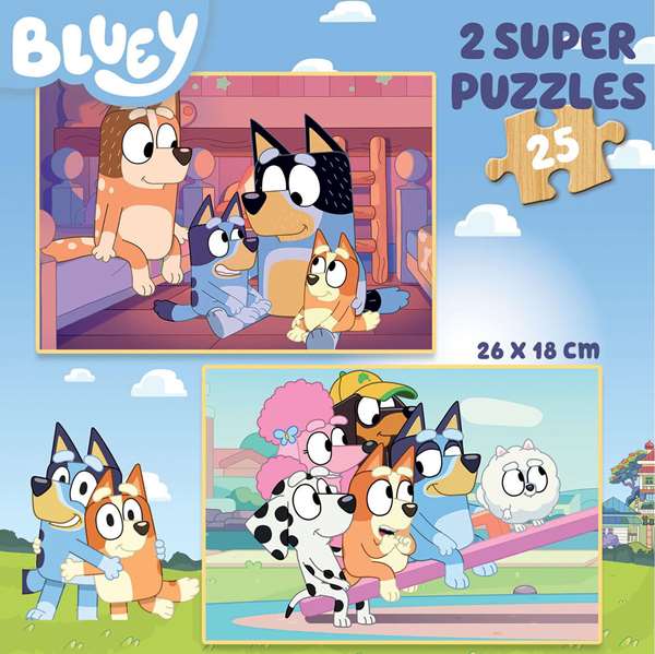 Educa Puzzle Bois Bluey 2 x 25 pièces - Âge recommandé 3 à 6 ans - Langue espagnol, anglais Educa Puzzle Bois Bluey 2 x 25 pièces - Âge recommandé 3 à 6 ans - Langue espagnol, anglais