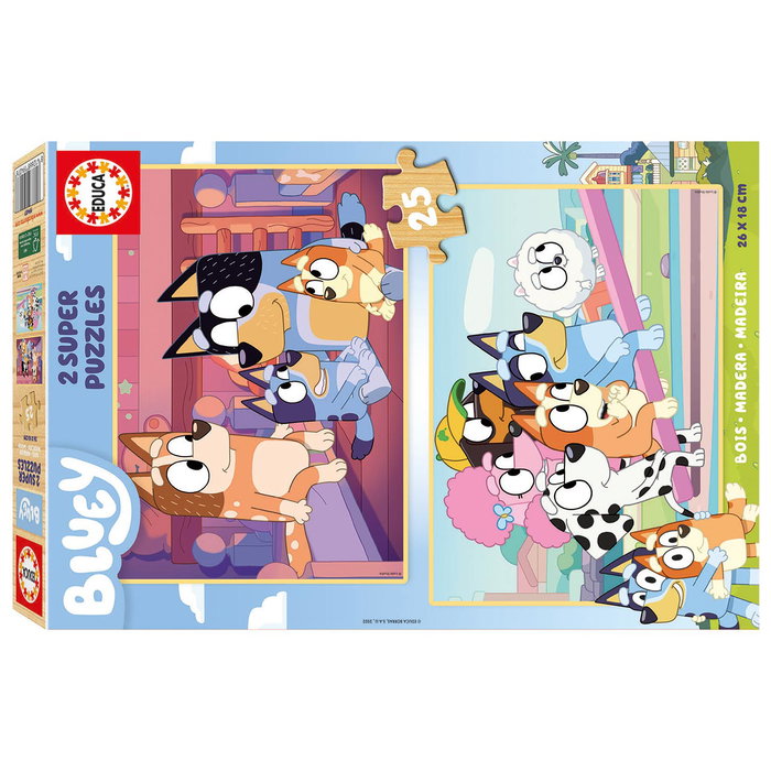 Educa Set de 2 Puzzles Bluey 25 Pièces en Bois Educa Set de 2 Puzzles Bluey 25 Pièces en Bois