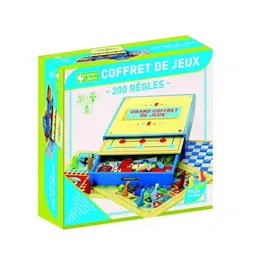 L'Arbre A Jouer Grand Coffret de Jeux en Bois avec 200 Règles - Jeu de Société Famille (Petits Chevaux, Dames, Tangram) 30 x 30 cm - Dès 3 ans
