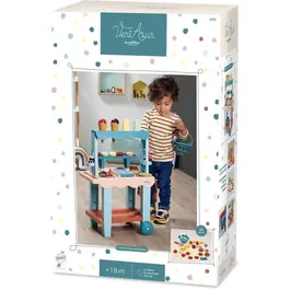 Ecoiffier - Marchande de délices vert azur - Stand de vente de glaces et pâtisseries roulant - Jouet durable en circuit court pour enfants à partir de 18 mois