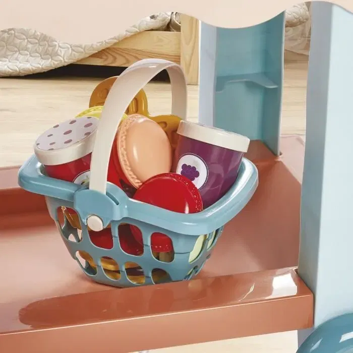 Ecoiffier - Marchande de délices vert azur - Stand de vente de glaces et pâtisseries roulant - Jouet durable en circuit court pour enfants à partir de 18 mois