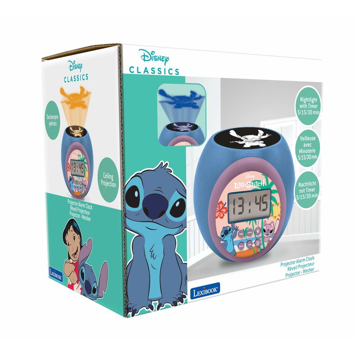 Radio réveil avec projecteur LCD Lexibook Stitch