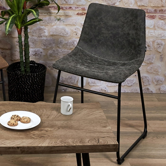 Home Deco Factory Chaise James Gris foncé