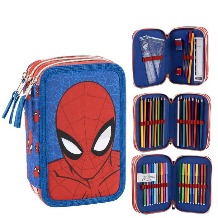Cerdá Plumier Spiderman avec accessoires Bleu