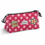 Trousse Fourre-Tout Triple Minnie Mouse Rose 23 x 8 x 11 cm