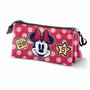 Trousse Fourre-Tout Triple Minnie Mouse Rose 23 x 8 x 11 cm