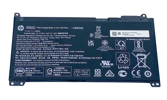 HP RR03048XL-PR Batterie Li-Ion 4 cellules 4210mAh 48Wh HP RR03048XL-PR Batterie Li-Ion 4 cellules 4210mAh 48Wh