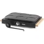 DOMO DO8717P Crêpière 1000 W - 6 Crêpes Ø 11,5 cm - Plaque Anti-adhésive - Thermostat Réglable - Noir et Bois