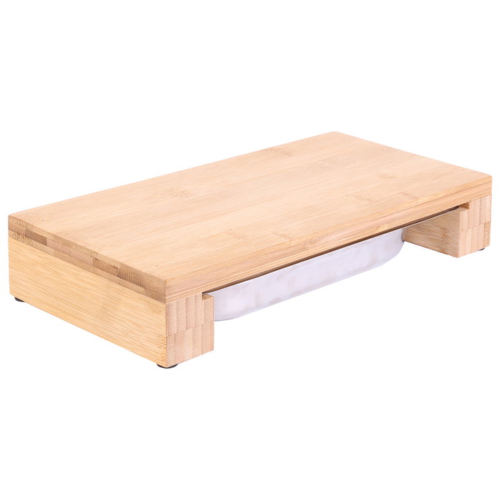 Cook Concept Planche à découper en bambou avec tiroir en acier inoxydable