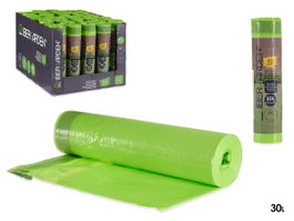 Ibergarden Sacs Poubelle Autocollants Parfumés 30L 15 Pièces Vert Polyéthylène 55x55 cm (Set de 24)