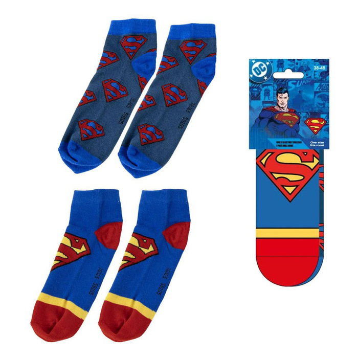 Cerdá Pack de 2 chaussettes de cheville Superman 38-45